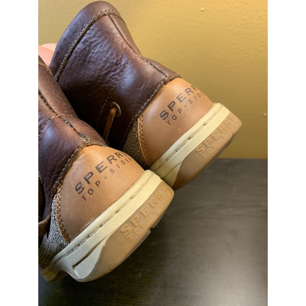 Sperry Top Sider Brown Leather Zip Ankle Boots Size 8 Preppy Classic - Picture 8 of 9